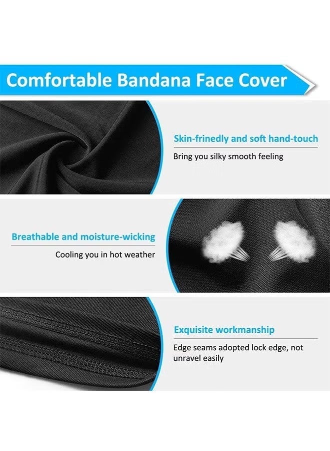 Tersely 2 Pack Breathable Cooling Neck Gaiters, Ice Silk Face Shield Scarf, Multifunctional Headwear Bandana Face Cover,UV Protection Headband Scarf,Reusable Stretchy Balaclava (Black+Gray) - Image 4
